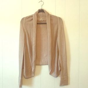 Soft, tailored-but-casual soft pink cardigan.